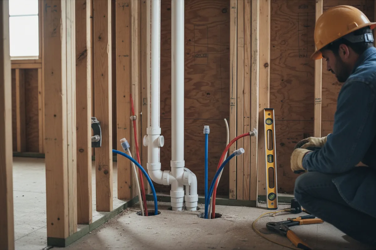 Drain and supply rough-in during Drain Cleaning in Fowler
